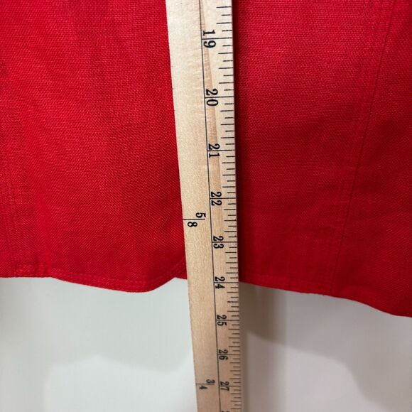 VTG Talbots Irish Linen Blazer Jacket Red 8 Career Lightweight Spring Classic - Picture 3 of 9